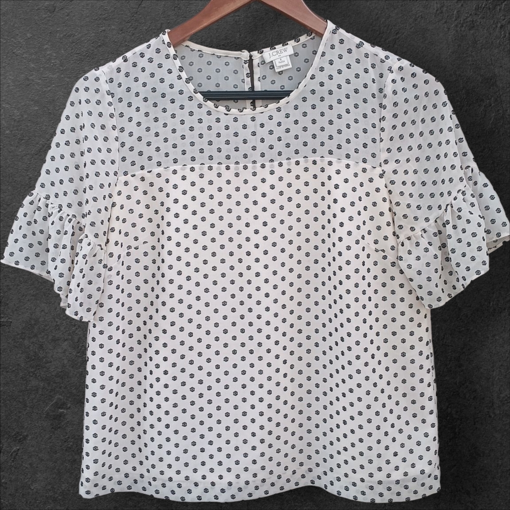 J. Crew Black and White Polka Dot Blouse